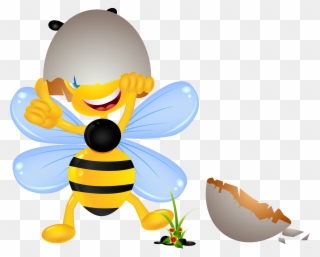 Bumblebee Clipart Blue Bee - รูป ผึ้ง การ์ตูน น่า รัก - Png Download