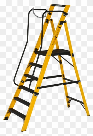 Platform Step Ladders With Handrails Clipart
