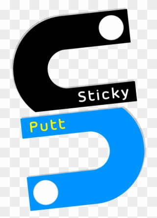 Sticky Putt Golf Putting Target Logo Blue - Graphic Design Clipart