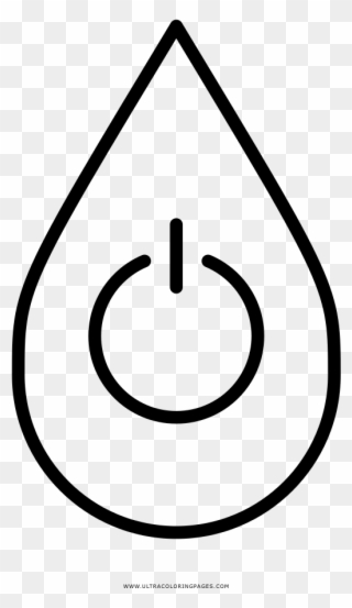 Water Droplet Power Coloring Page - Line Art Clipart