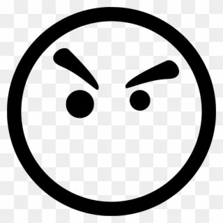 Download Png - Angry Smiley Face Black And White Clipart