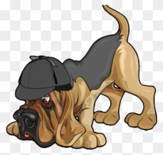 Bloodhound Clipart Detective - Detective Bloodhound Cartoon - Png Download
