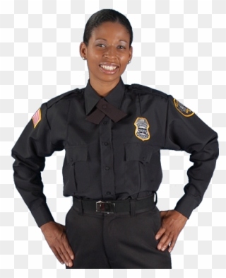 Female Clipart Security Officer - Female Black Security Guard - Png Download