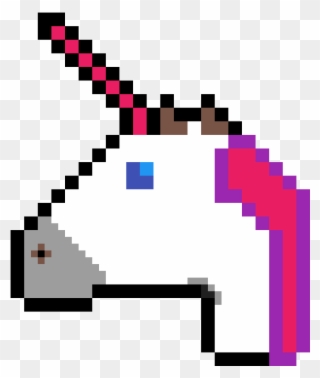Unicorn Head - Pixel Art Unicorn Emoji Clipart
