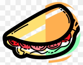 Vector Illustration Of Sandwich Sliced Cheese Or Meat - Pita Clipart - Png Download