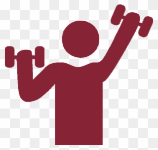 Figure Lifting Hand Weights Icon - No Pain Without Gain Clipart