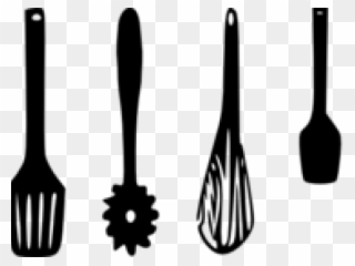 Kitchen Clipart Crockery - Kitchen Utensils Clipart Black And White - Png Download