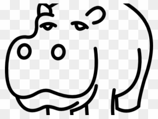 Drawn Face Hippo - Hippopotamus Clipart