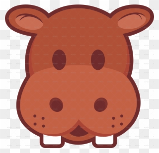 Hipopotamo Infantil Png - Hippo Face Emoji Clipart