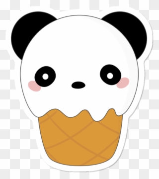 Kawaii Cute Panda Bear Ice Cream - Kawaii Cute Panda Clipart