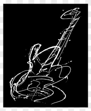 Image Of Guitar Splash Painting Print - Illustration Clipart