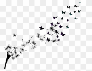 Drawn Dandelion Bird - Dandelion And Butterfly Tattoos Clipart