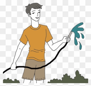Garden Hose Dream Meaning - Person Holding A Water Hose Clipart