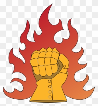My Badge Is A Gauntlet Or Enflamed Gules Clipart