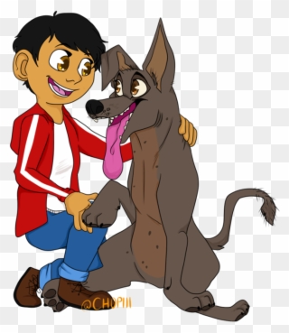Miguel Rivera And His Dog, Dante From Coco - Cartoon Clipart