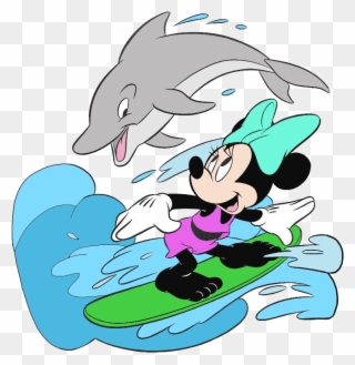 Beach Clipart Minnie Mouse - Cartoon Disney Dolphin - Png Download
