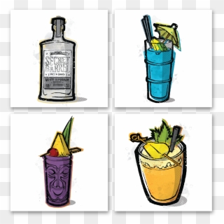 Series Of 12 Illustrations For A Tiki And Tropical Clipart
