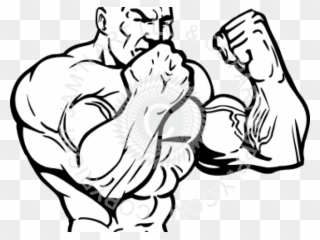 Drawn Men Buff - Vector Muscle Man Png Clipart