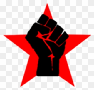 Panther Clipart Black Panther Party - Red Star With Black Fist - Png Download