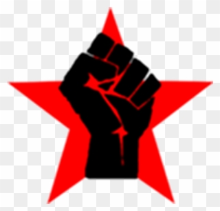 Panther Clipart Black Panther Party - Red Star With Black Fist - Png Download