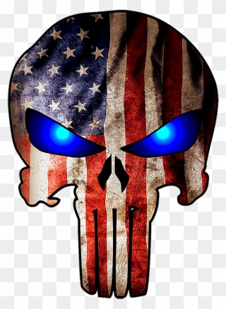 4 Pack - Punisher Skull Us Flag Clipart
