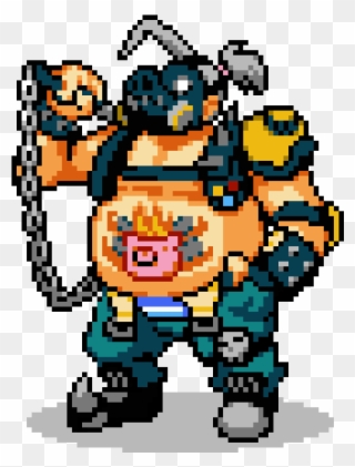 Pixel Orc - Свинья Пиксель Арт Clipart