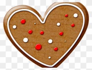 Heart Clipart Cookie - Clip Art Gingerbread Heart - Png Download