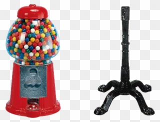 King Machine With Antique Black Stand - Vintage Gumball Machine On Stand Clipart
