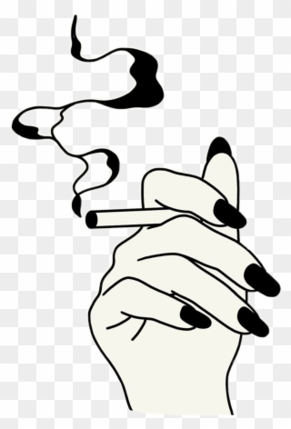 Tumblr Sticker - Girl Drawing Smoking Clipart