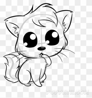 Drawn Kittens Big Eye - Drawing Clipart