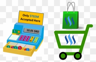 Created Using Steemit Logo And Ms Powerpoint Clipart - Transparent Background Shopping Cart Clipart Png