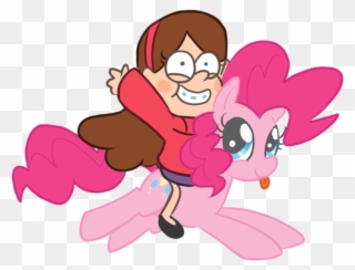 Artist Needed, Crossover, Gravity Falls, Humans Riding - Mlp Gravity Falls Mabel And Pinkie Pie Clipart