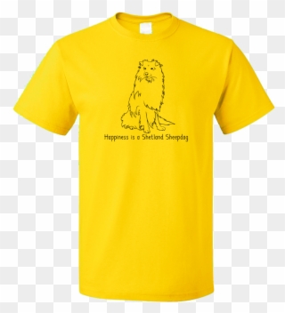 Standard Yellow Happiness Is A Shetland Sheepdog - Ron Swanson Pocket Shirt Clipart