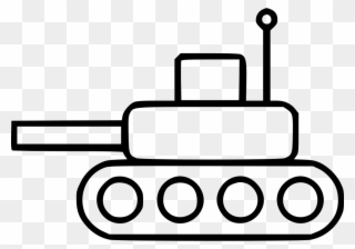 Gun Tank Vehicle War Weapon Comments - Line Art Clipart
