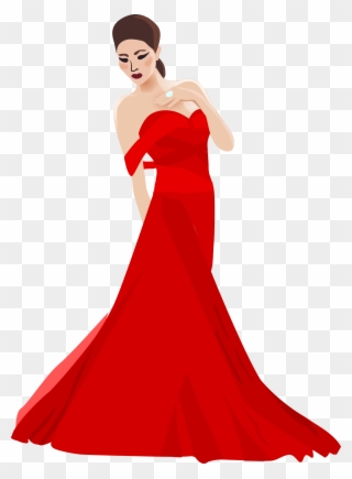 Woman In Dress Clip Art - Lady In Gown Png Transparent Png