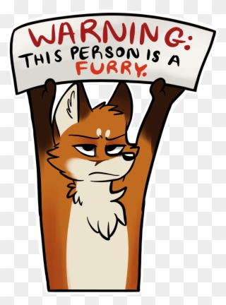 Warning - - Cute Furry Wolf Art Clipart