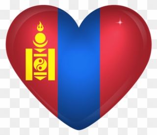 Free Png Download Mongolia Large Heart Flag Clipart - Mongolian Flag In A Heart Transparent Png
