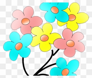 Peach Flower Clipart Floral Swag - Flores Coloridas Em Png Transparent Png