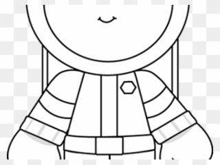 Spacesuit Clipart Black And White - Girl Astronaut Coloring Page - Png Download