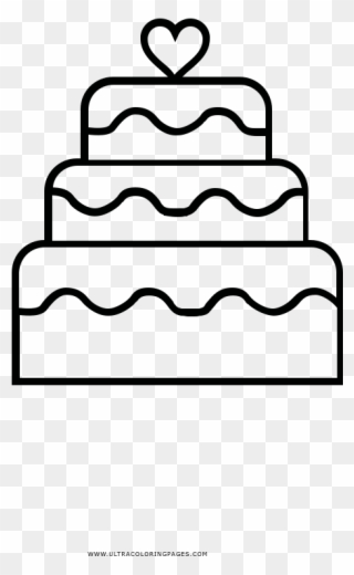 Wedding Cake Coloring Page - Desenho De Bolo De Casamento Clipart
