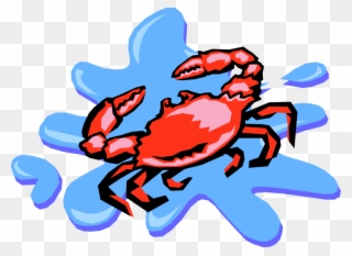 Vector Illustration Of Decapod Marine Crustacean Crab - Animated Puddle Of Water Clipart