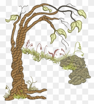 25 - Tree Scene - Illustration Clipart