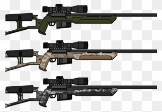Drawn Shotgun Sniper Rifle - Rifle Clipart