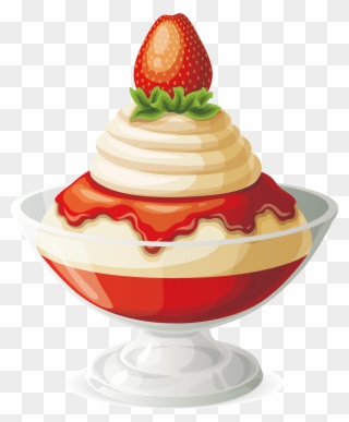 Strawberry Ice Cream Sundae Ice Cream Cone - Painting Of Ice Cream Sundae Clipart