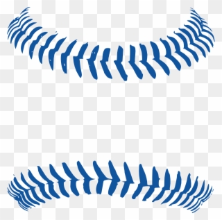 Line Art Group Blue Option Stitching Clip - Baseball With Blue Stitching - Png Download
