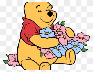 Winnie The Pooh Clipart Flower - Winnie The Pooh And Flowers - Png Download