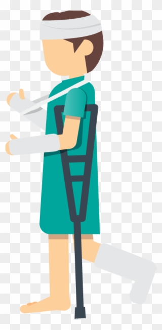 A Woman Patient With An Injured Leg Foot Or Ankle Using - Person With Broken Leg Png Clipart