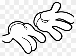Mouse Clipart Hands - Hand Mickey Mouse Clipart Black And White - Png Download