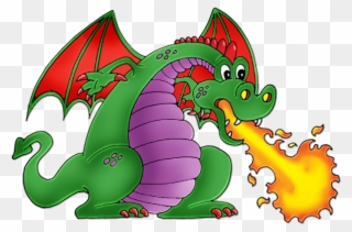 Cartoon Art Dinosaur Spitfire - Clipart Fire Breathing Dragon - Png Download