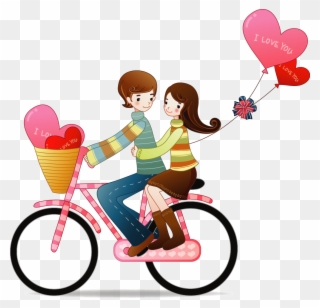 B *✿* Valentines Day Couple, Love Valentines, Wedding - Romantic Couple Pic With Cycle Hd Clipart